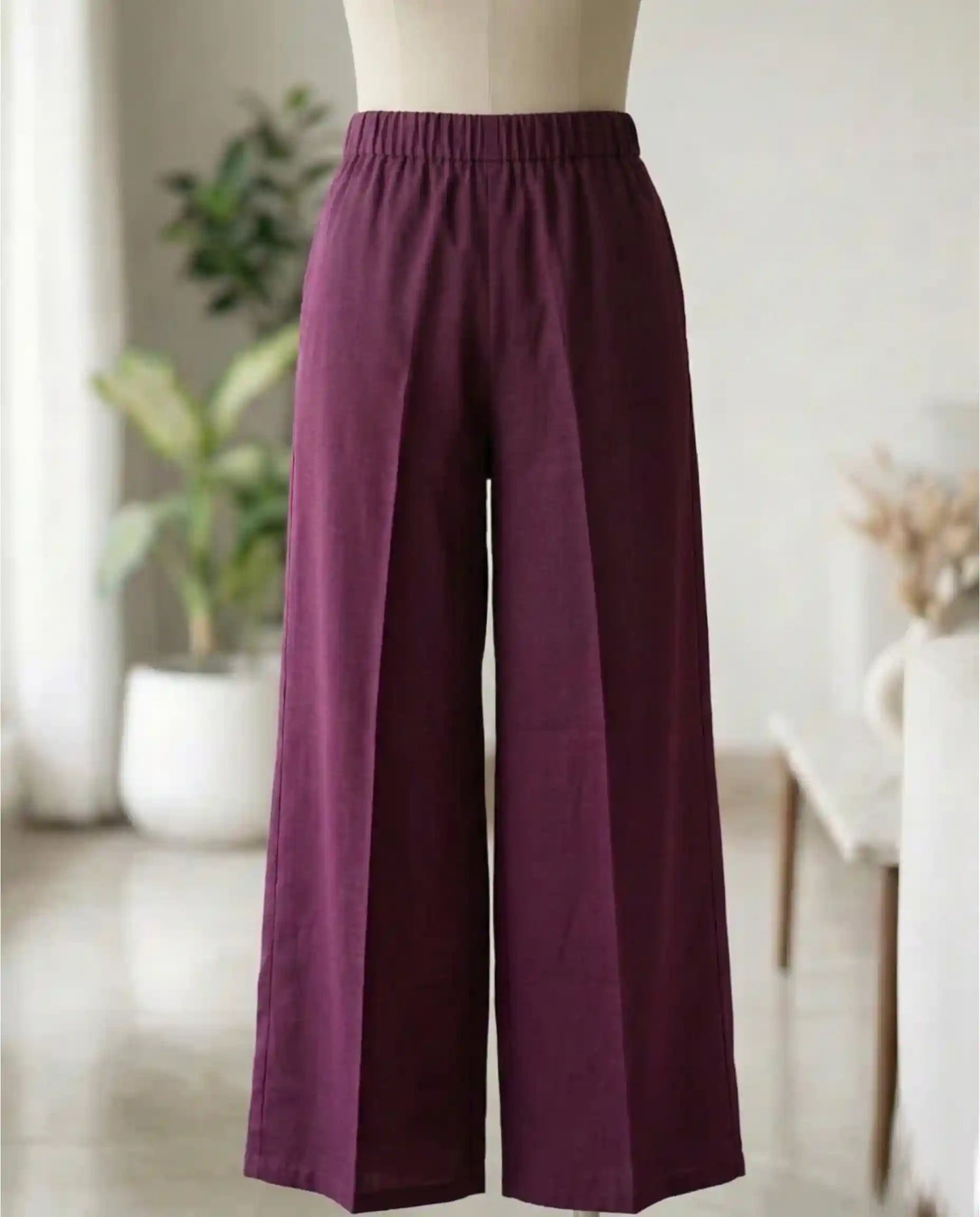 Wine Red Embroidered Cotton Kurta Set