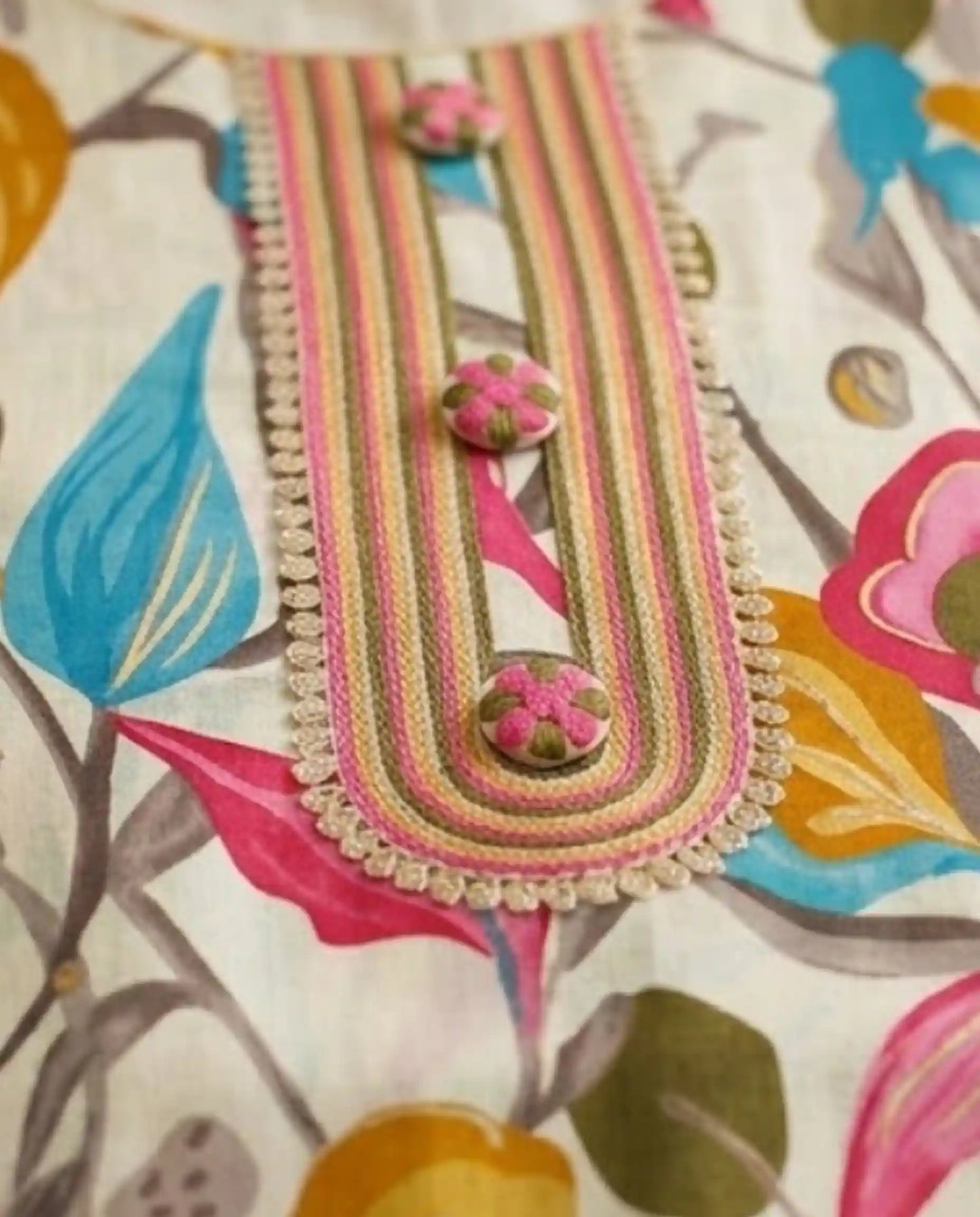 Premium  Unstitched Churidar Material Set cream