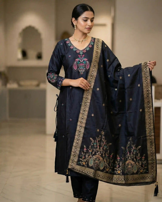 Premium  Floral Print Churidar Material Set