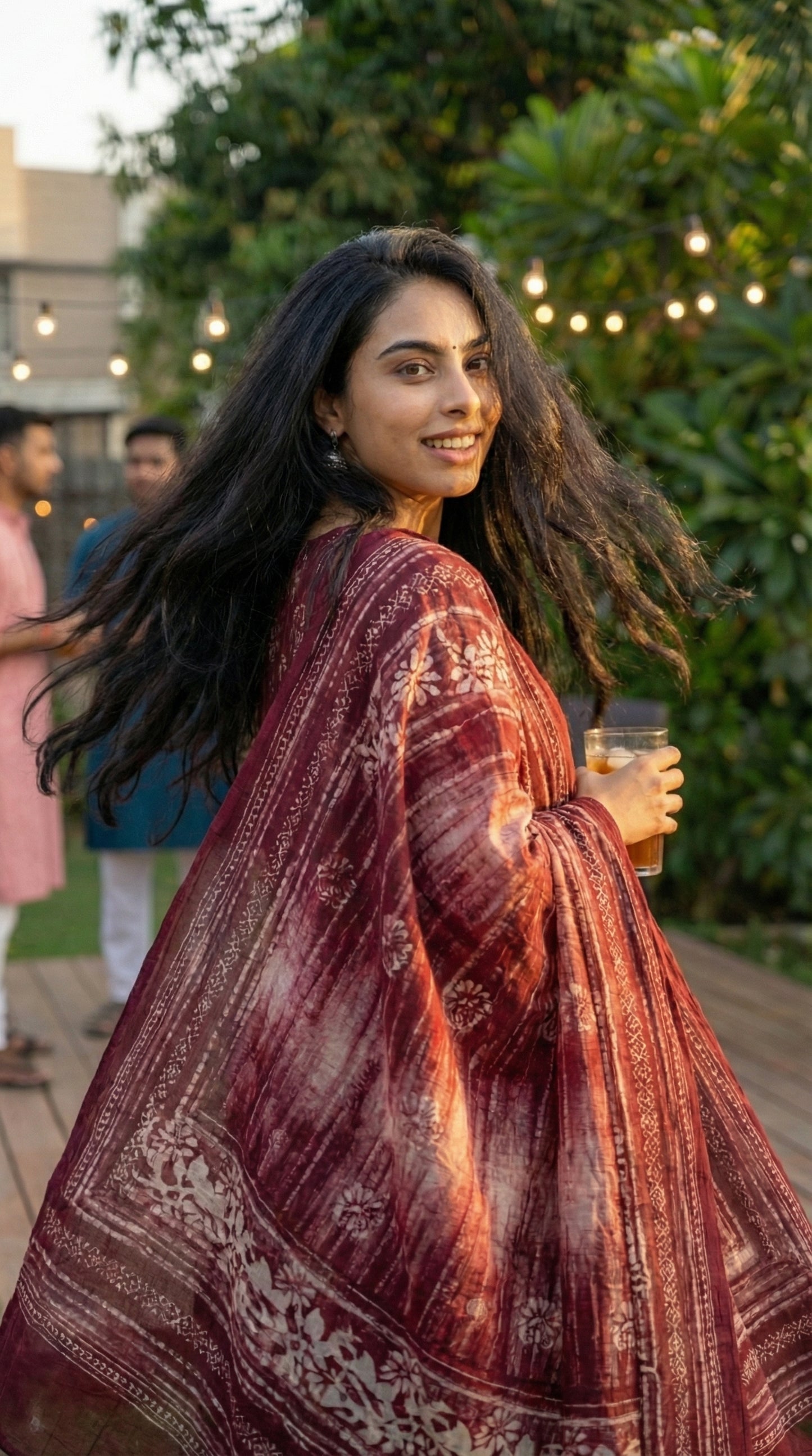 The Rustic Vineyard – Wine Red Block-Printed Cotton Salwar Set