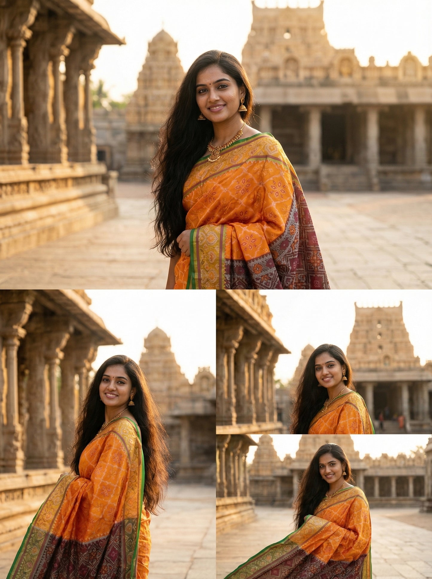 The Golden Harvest – Mustard & Deep Maroon Patola Silk Saree