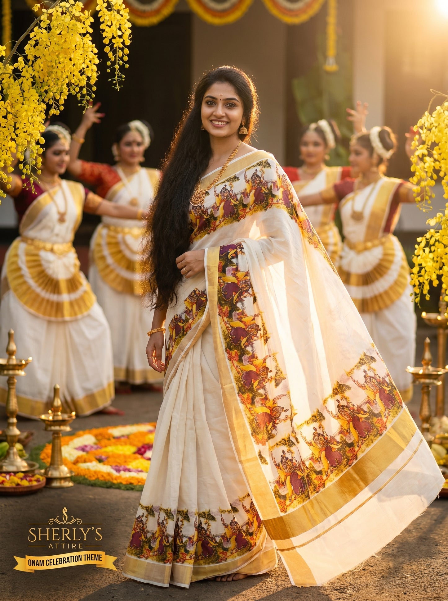 Radha Krishna Kasavu Sari