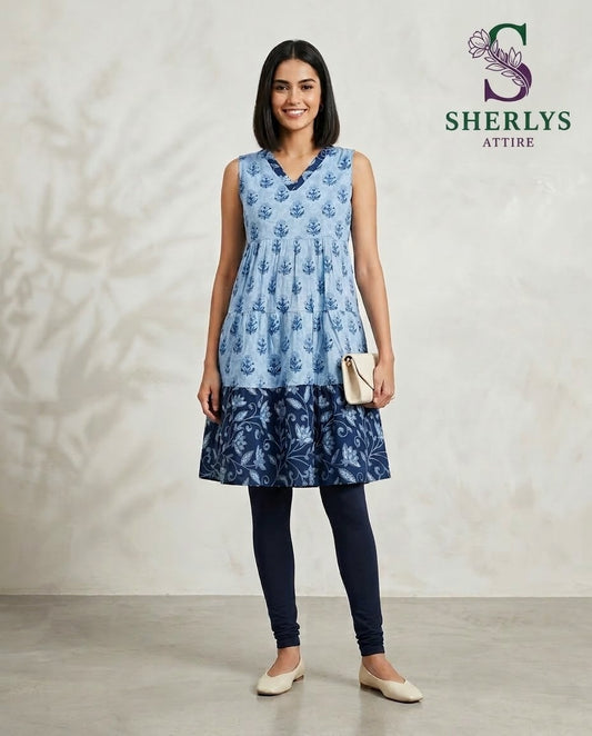 Meadow Mist Sleeveless Kurti